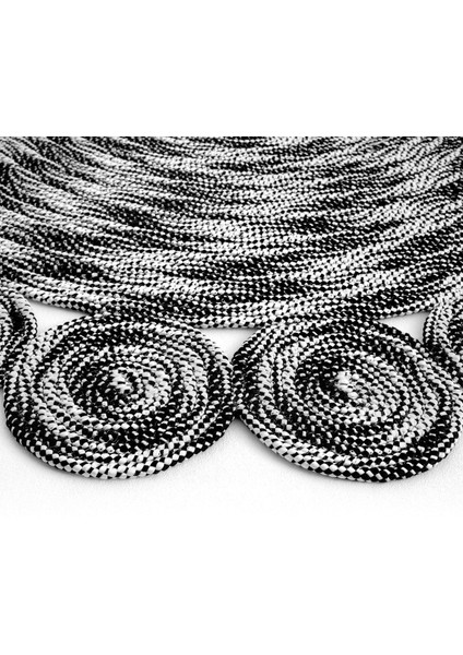 Luke 814 Siyah Yuvarlak Halı Bohem Örgü Hasır Kilim Dekoratif Mutfak Balkon Banyo Halısı indirimleri