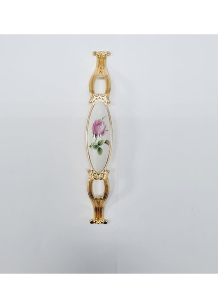 Zümre 128 mm Metal Gold Kasa Beyaz Gül Desenli / 5 Adet fırsatları