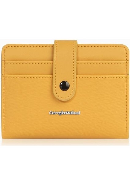 Kadın Mini Boy Çıt Çıt Detaylı Cüzdan – 65315 - Hardal