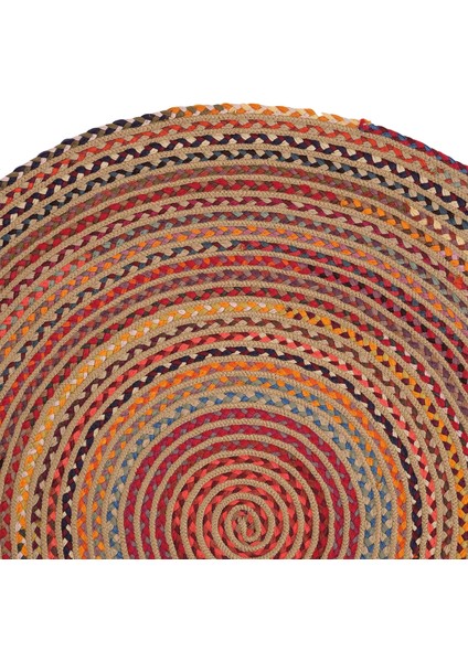 Luke 409 Renkli Yuvarlak Halı Bohem Örgü Hasır Kilim Dekoratif Mutfak Balkon Banyo Halısı modelleri