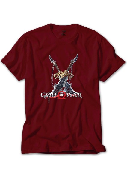 God Of War Kratos Kılıçları Kırmızı Tişört