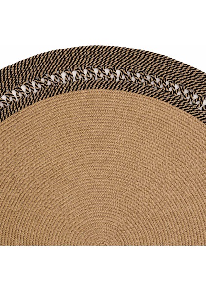 Luke 872 Siyah Yuvarlak Halı Bohem Örgü Hasır Kilim Dekoratif Mutfak Balkon Banyo Halısı modelleri