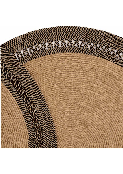 Luke 872 Siyah Yuvarlak Halı Bohem Örgü Hasır Kilim Dekoratif Mutfak Balkon Banyo Halısı fırsatları