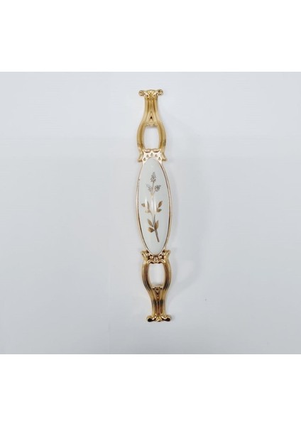 Zümre 128 mm Metal Gold Kasa Beyaz Yaprak Desenli / 5 Adet