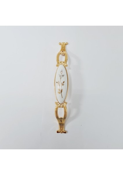 Zümre 128 mm Metal Gold Kasa Beyaz Yaprak Desenli / 5 Adet fiyatları