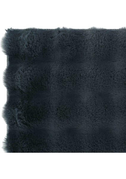 Pretty Antrasit Yıkanabilir Kabartmalı Yumoş Kaymaz Suni Kürk Tavşan Post Peluş Halı modelleri