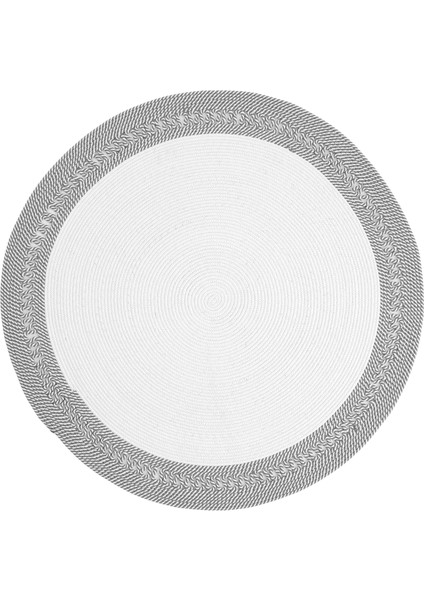 Cool Halı luke 874 Beyaz Yuvarlak Halı Dekoratif Antre Halısı Mutfak Halısı Hasır Balkon Halısı Banyo Halısı