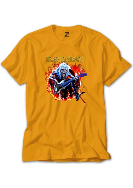 Iron Maiden Fire Sarı Tişört