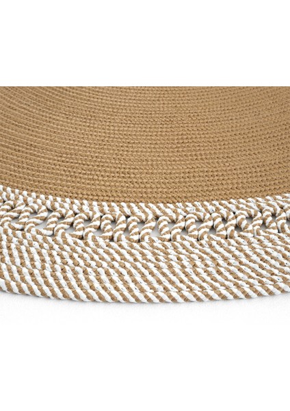 Cool Halı luke 877 Bej Yuvarlak Halı Dekoratif Antre Hol Halısı Mutfak Halısı Hasır Balkon Halısı Banyo Halısı indirimleri