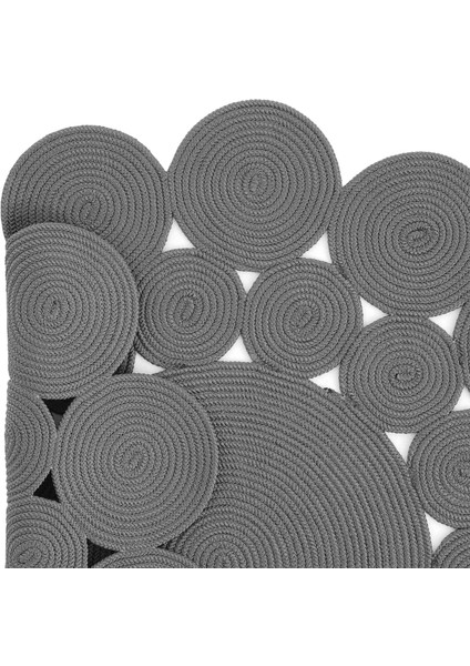 Cool Halı luke 505 Gri Yuvarlak Halı Dekoratif Antre Hol Halısı Mutfak Halısı Hasır Balkon Halısı Banyo Halısı fırsatları