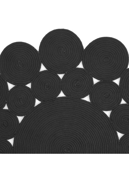 Cool Halı luke 508 Siyah Yuvarlak Halı Dekoratif Antre Halısı Mutfak Halısı Hasır Balkon Halısı Banyo Halısı modelleri