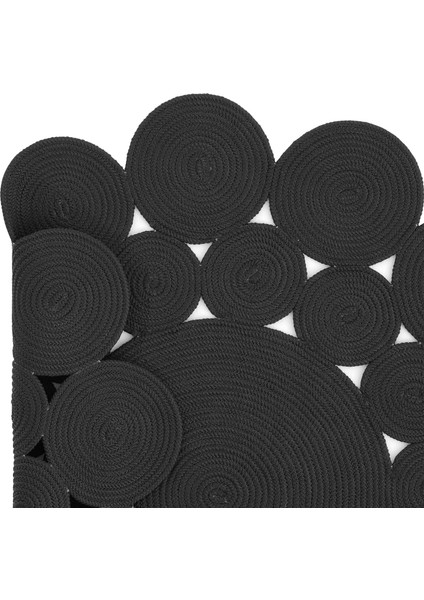 Cool Halı luke 508 Siyah Yuvarlak Halı Dekoratif Antre Halısı Mutfak Halısı Hasır Balkon Halısı Banyo Halısı fırsatları