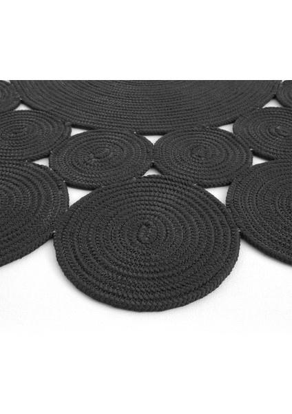 Cool Halı luke 508 Siyah Yuvarlak Halı Dekoratif Antre Halısı Mutfak Halısı Hasır Balkon Halısı Banyo Halısı indirimleri