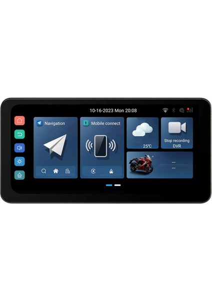 Moto Smart Ultra Android 12 Navigasyon Carplay / Android Auto / Çift 1080P Kameralı, Sım Kart Destekli 6.3" Motosiklet Multimedya Ekranı (DK-VA-M200)