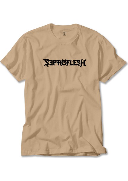 Septicflesh Logo Krem Tişört