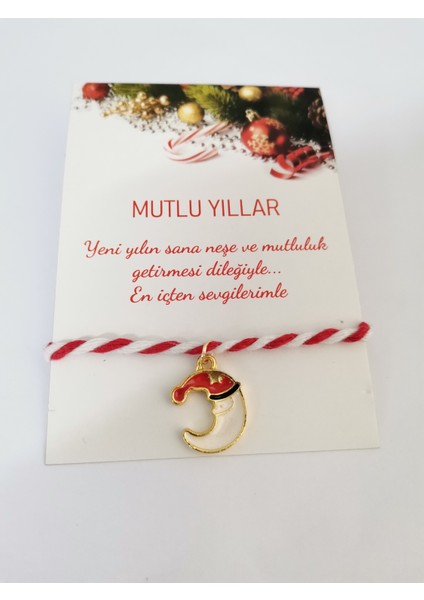 Yılbaşı Hediyesi Yeni Yıl Hediye Noel Temalı Charm Marteniçka Ipli Bileklik