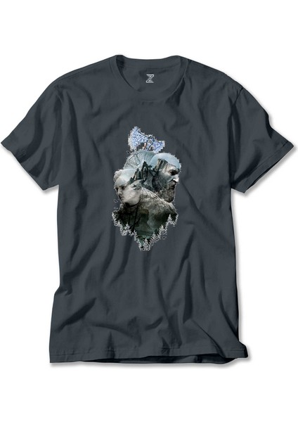 God Of War Ragnarok Atreus Kratos Siluet Füme Tişört