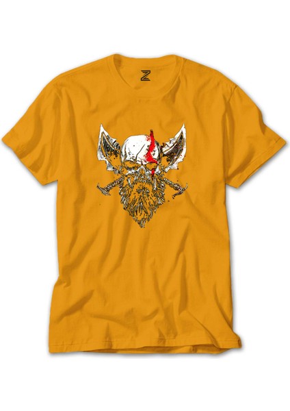 God Of War Skull Kratos Sarı Tişört
