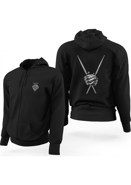 Pink Floyd Nick Mason Siyah Fermuarlı Limited Edition Kapşonlu Sweatshirt