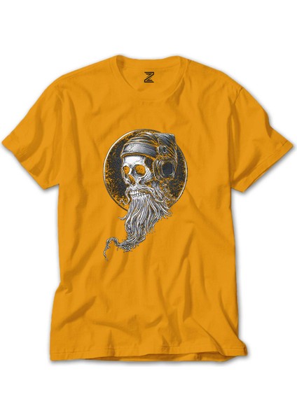 Skull Kuru Kafa Hippy Sarı Tişört