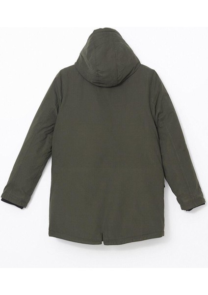 Kids Yeşil Kapüşonlu Erkek Çocuk Mont modelleri