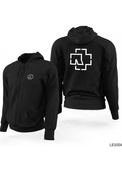 Rammstein Siyah Fermuarlı Limited Edition Kapşonlu Sweatshirt