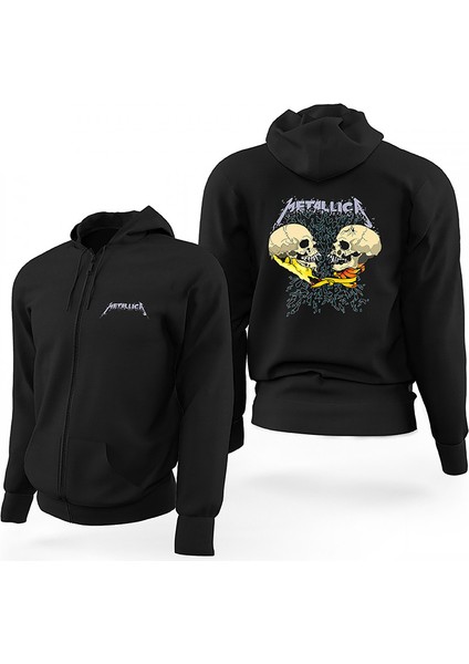 Metallica Sad But True Siyah Fermuarlı Limited Edition Kapşonlu Sweatshirt