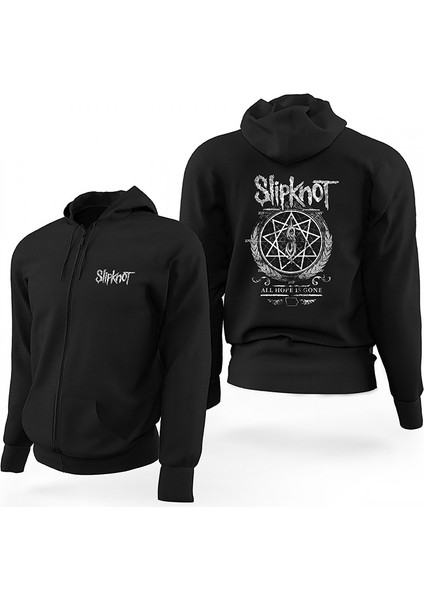 Slipknot Wreath Siyah Fermuarlı Limited Edition Kapşonlu Sweatshirt