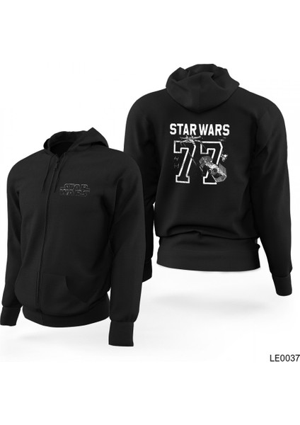 Star Wars Siyah Fermuarlı Limited Edition Kapşonlu Sweatshirt