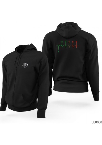 Yamha Siyah Fermuarlı Limited Edition Kapşonlu Sweatshirt