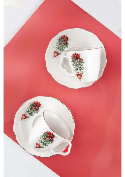 Christmas Love Altın Yaldızlı Iki Kişilik Kahve Fincan Takımı fiyatları