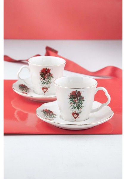 Christmas Love Altın Yaldızlı Iki Kişilik Kahve Fincan Takımı modelleri