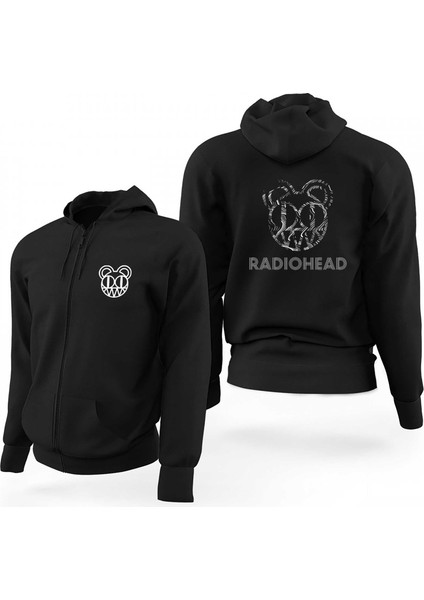 Radiohead Wave Siyah Fermuarlı Limited Edition Kapşonlu Sweatshirt