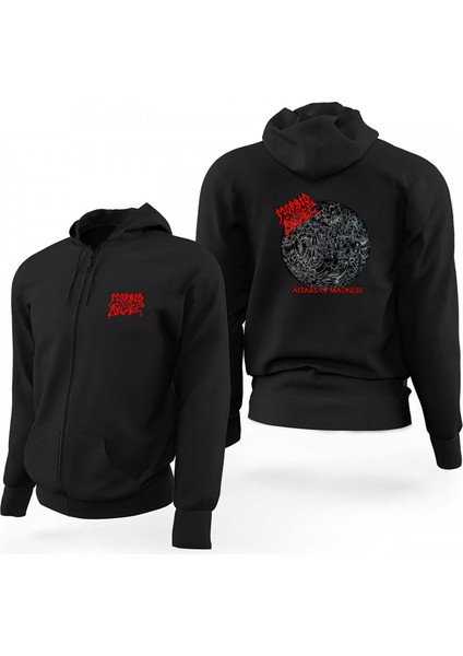 Morbid Angel Altars Of Madness Siyah Fermuarlı Limited Edition Kapşonlu Sweatshirt