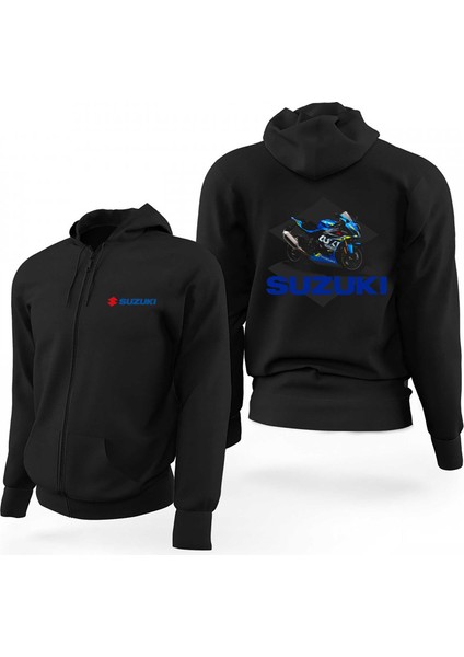 Suzuki Gsx R1000 Siyah Fermuarlı Limited Edition Kapşonlu Sweatshirt
