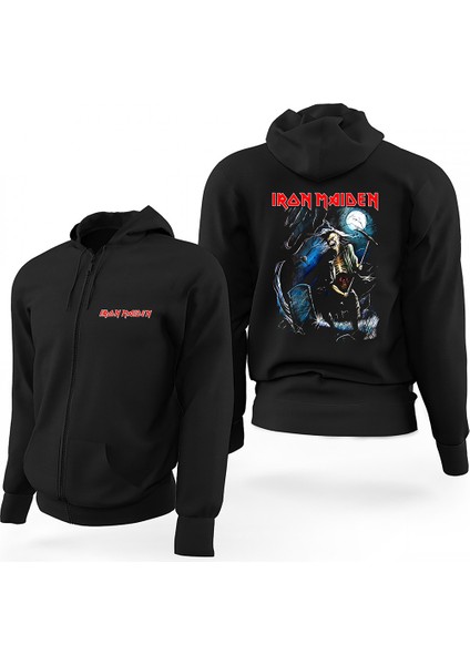 Iron Maiden Benjamin Siyah Fermuarlı Limited Edition Kapşonlu Sweatshirt