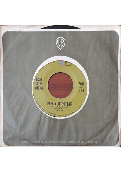 Jesse Colin – Young Pretty In The Fair 45'lik Plak