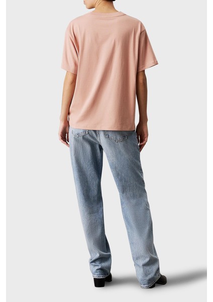 Logo Baskılı Pamuklu Relaxed Fit Bisiklet Yaka T Shirt J20J224798TGW Bayan T Shirt J20J224798 Tgw fiyatları