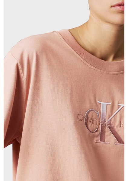 Logo Baskılı Pamuklu Relaxed Fit Bisiklet Yaka T Shirt J20J224798TGW Bayan T Shirt J20J224798 Tgw fırsatları