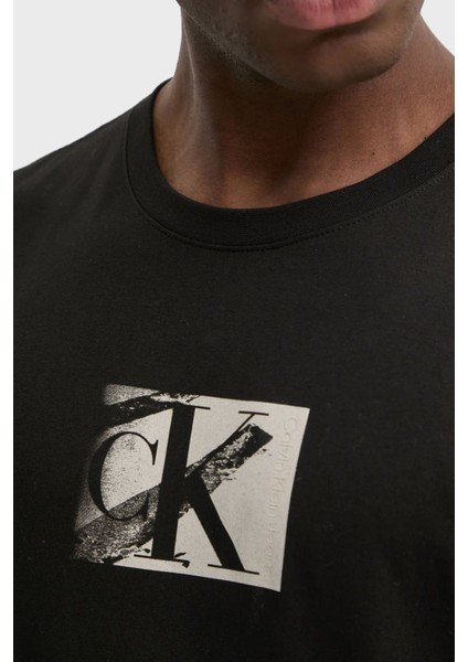 Pamuklu Regular Fit Bisiklet Yaka Logo Baskılı T Shirt J30J327077BEH Erkek T Shirt J30J327077 Beh