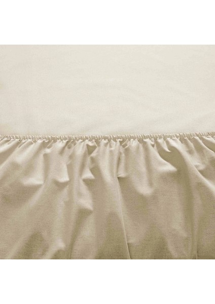 Ranforce Pamuklu Lastikli 120 x 200 cm Çarşaf Seti Vizon