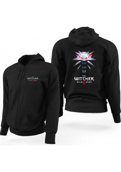 The Witcher Wild Hunt Siyah Fermuarlı Limited Edition Kapşonlu Sweatshirt