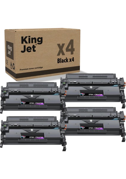 Kingjet® 070H / CRG-070H 4'lü Paket - Canon Uyumlu Çipli Muadil Toner