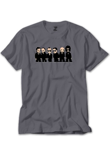 Linkin Park Minutes Cartoon Gri Tişört