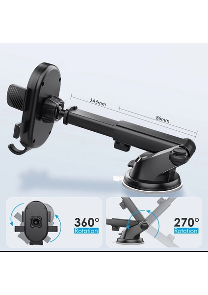 H-XP090 Ekstra Güçlü Vantuzlu Araç Içi Telefon Tutucu indirimleri