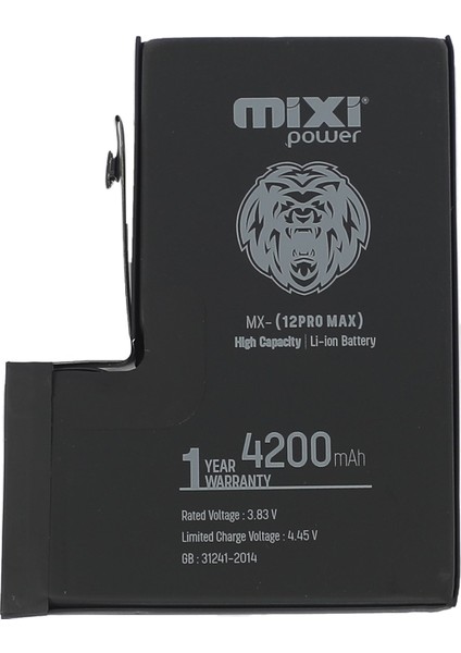 iPhone 12 Pro Max Uyumlu Yüksek Kapasiteli Batarya
