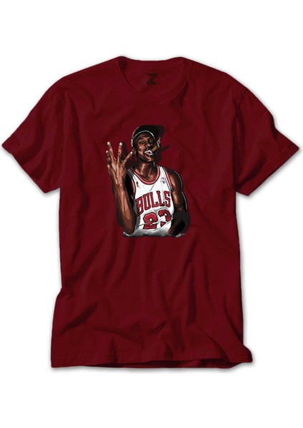Micheal Jordan Bulls 23 Kırmızı Tişört