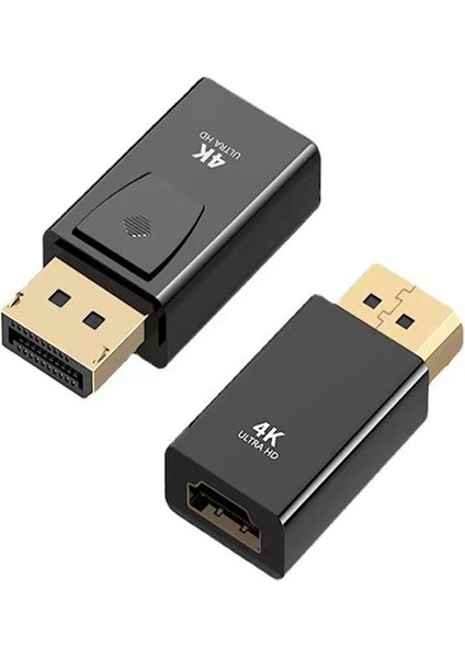 Mini Siyah 4K 30hz Displayport'dan Hdmi'ya Kablo Displayport Çevirici Dönüştürücü Pc Tv Xbox Için