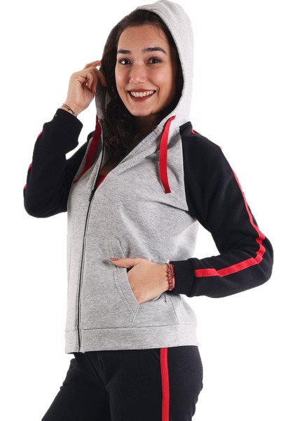 Kadın Gri Eşofman Ceketi