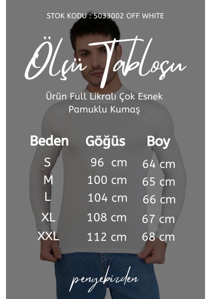 Erkek Dik Yaka Slim Fit Pamuk Likra Tişört-Off White indirimleri